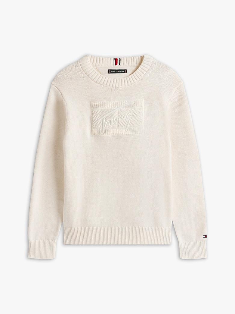 Pullover Signature con logo tono su tono THKB0KB09810T Z00 TOMMY HILFIGER 