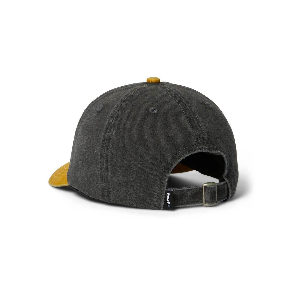 Two tone 89 washed 6-panel strapback hat HT00933 BLACK HUF 