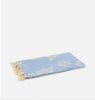 Telo mare Foutas in cotone jacquard rosa con fantasia hibiscus