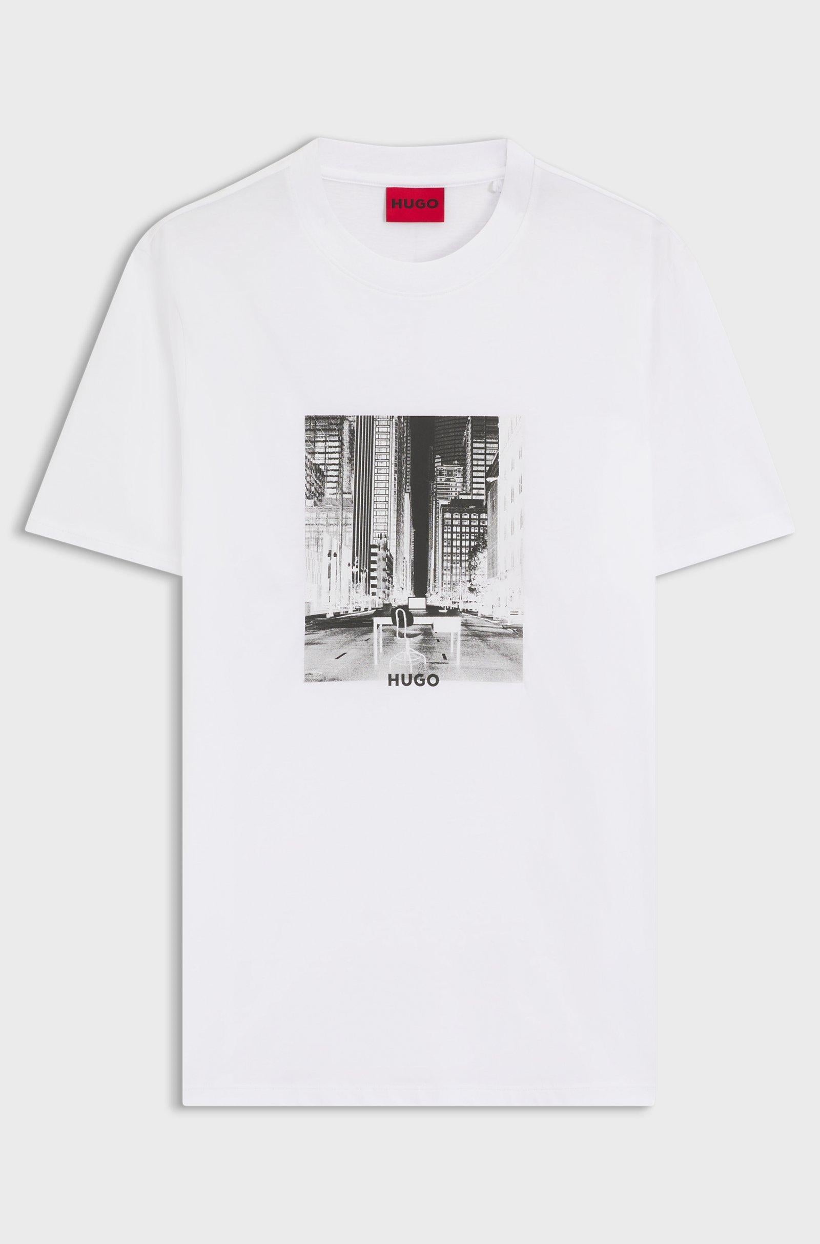T-shirt in jersey di cotone con stampa grafica 50553755 100 HUGO 