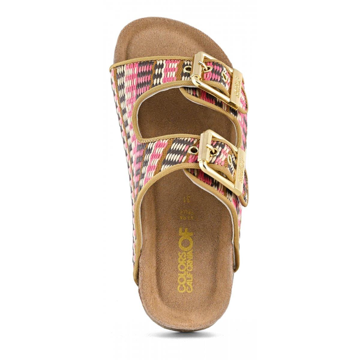 Sandalo in rafia con fibbie HC2505 PINKN COLORS OF CALIFORNIA 