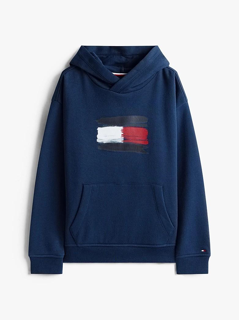 Felpa con cappuccio e bandiera iconica KB0KB10112T C1G TOMMY HILFIGER 