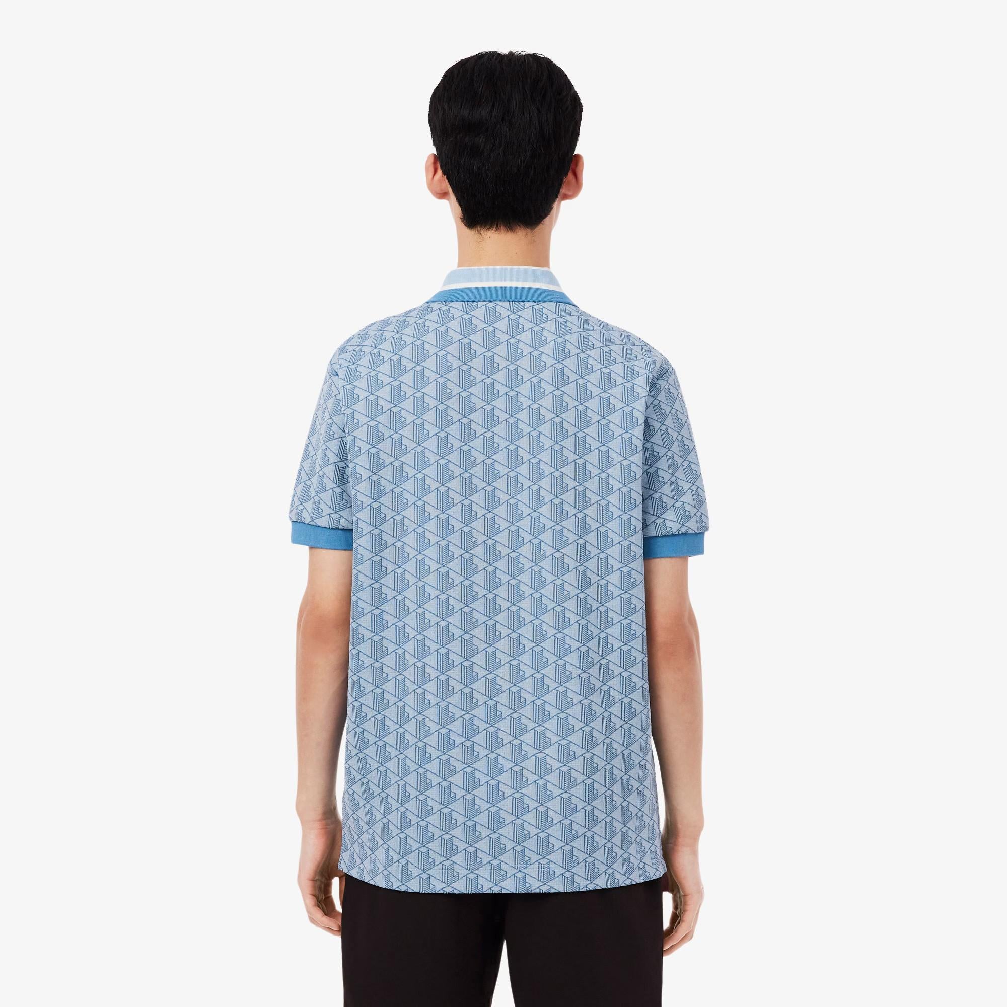 Polo dal taglio classico in jacquard con monogramma DH1417 1QI LACOSTE 