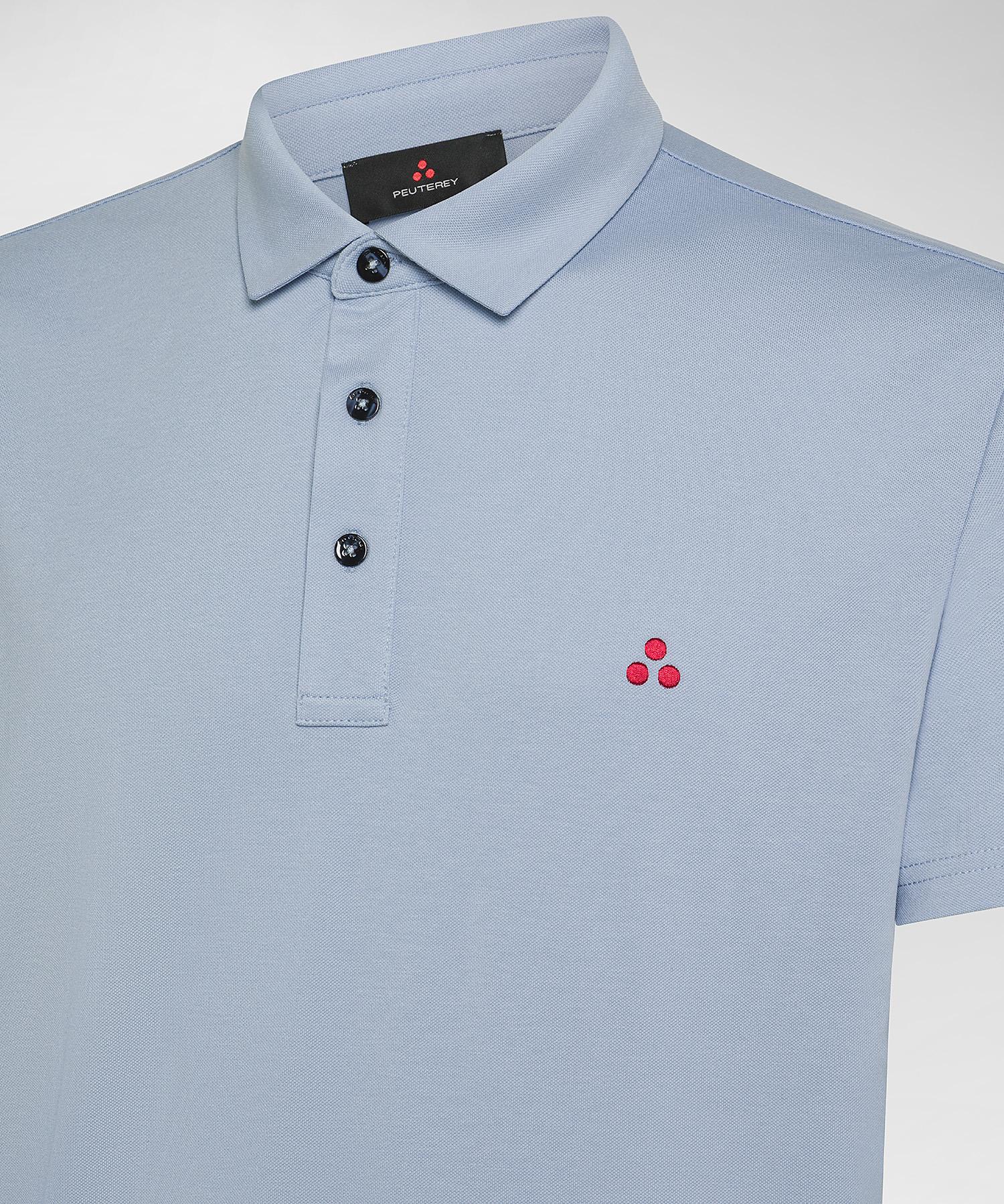 Mezzola 02 Polo in Piqué di cotone stretch blu fumo PEU5471 289 PEUTEREY 