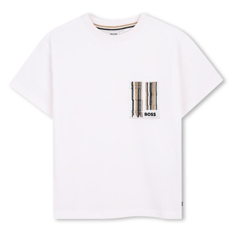 T-shirt con taschino  J52975 10PA BOSS 
