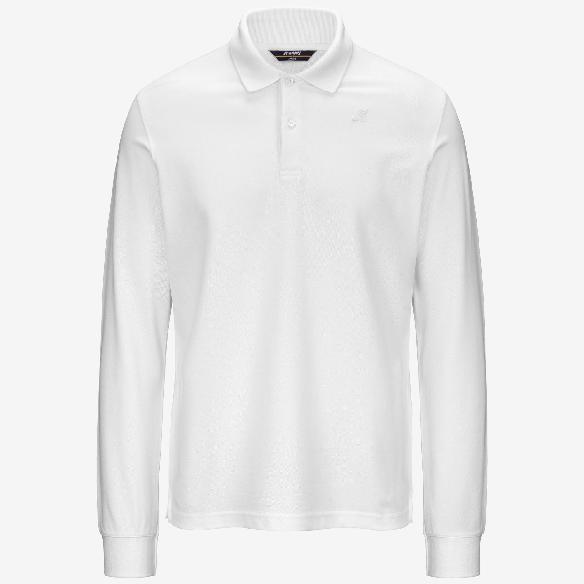 Polo da uomo bianco slim fit maniche lunghe K1125GW 001 K-WAY 