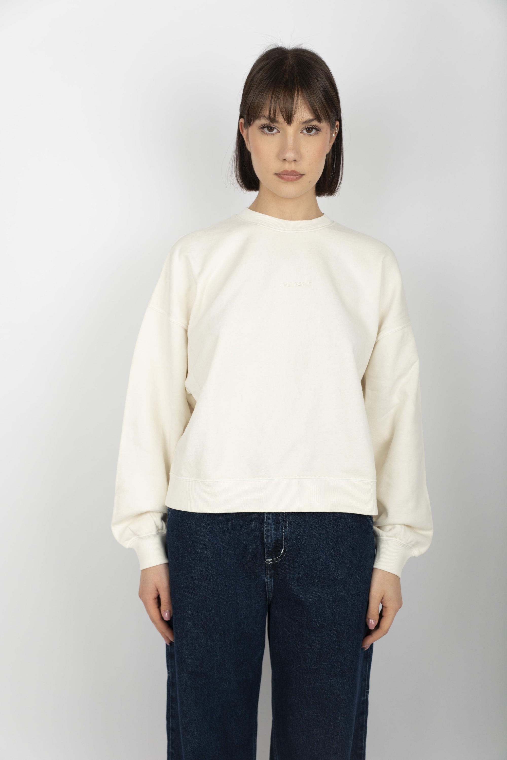 Felpa Women's Benton Sweatshirt wax garment dyed  I034511 D6GD CARHARTT WIP 