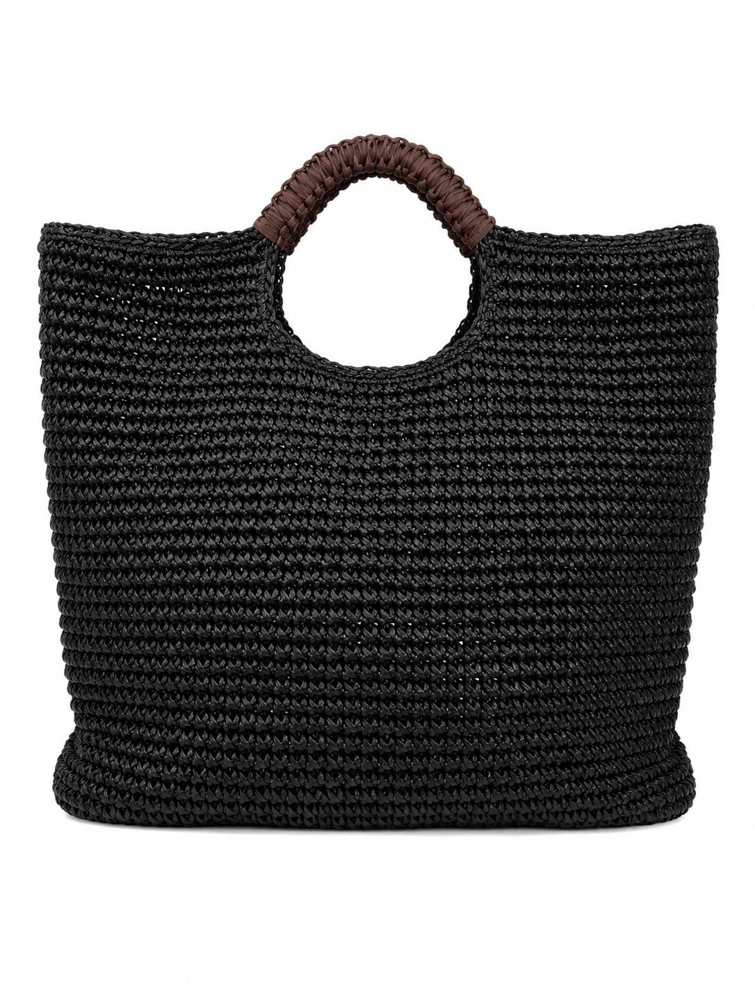 Borsa in paper straw nera AW825ABPA100 00401 SUNDEK 