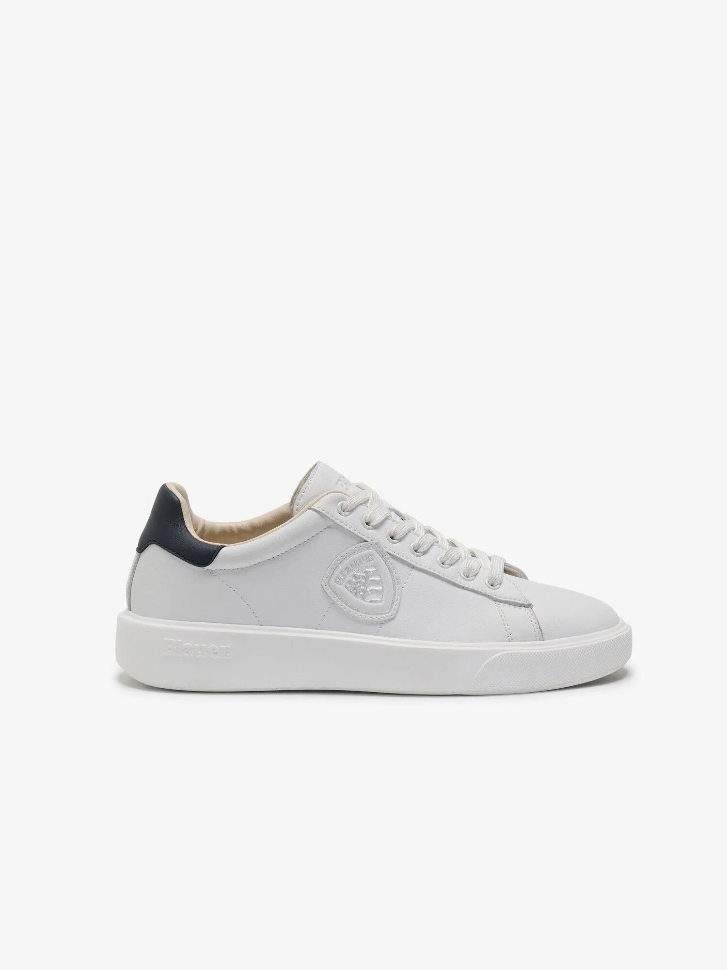 Scarpe uomo in pelle BUCK01LEA BLKWHI BLAUER SHOES 