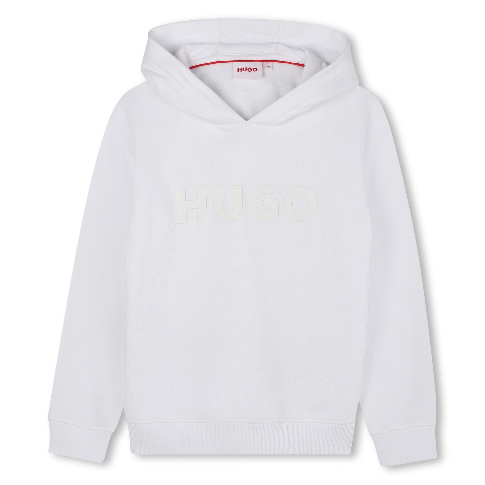 Felpa con cappuccio in misto cotone con logo stampato G00446 09BB HUGO 