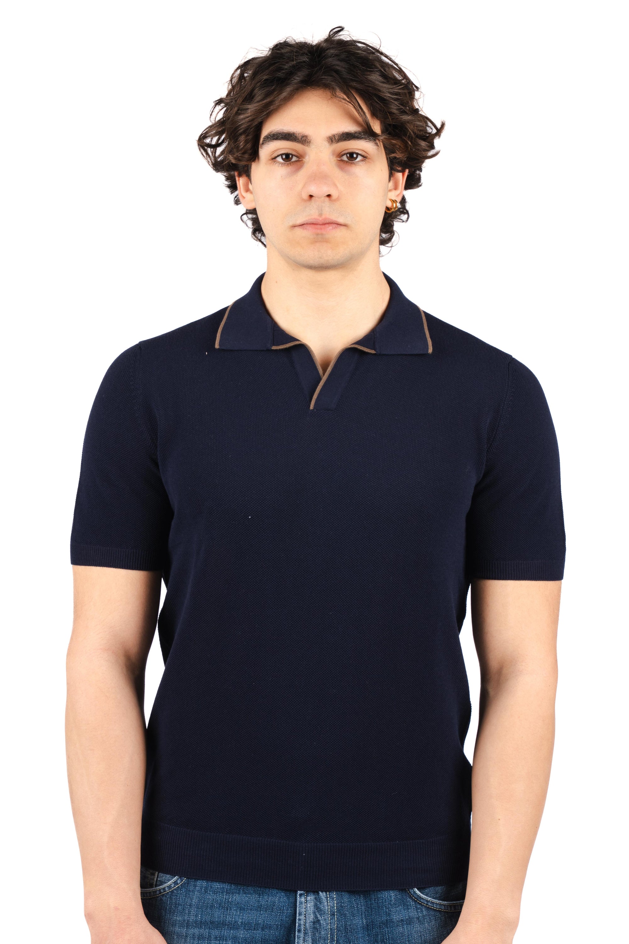 Polo senza bottoni 57157/20642 598 GRAN SASSO 