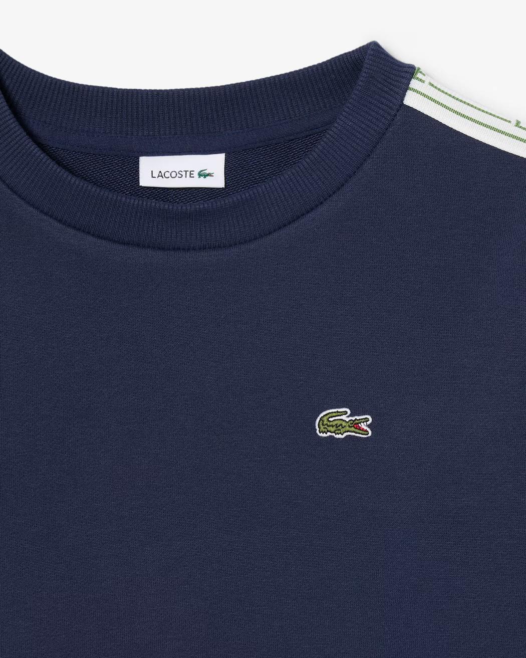 Felpa in cotone a righe con logo 847578 UGW LACOSTE 