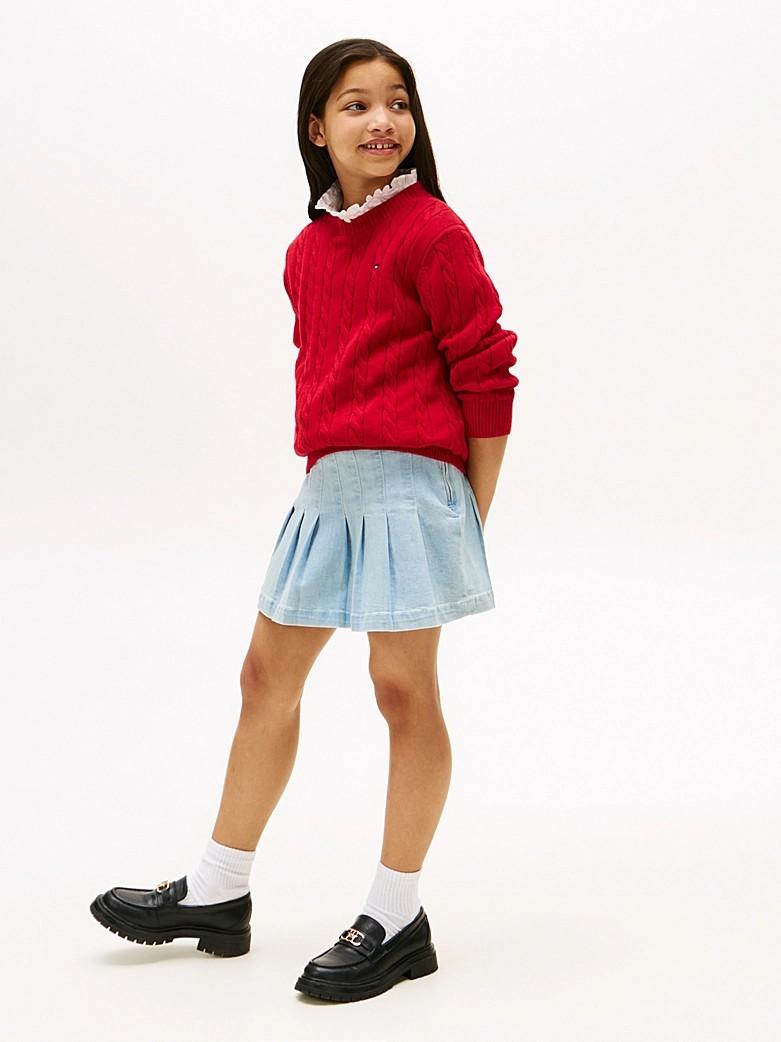 Gonna in denim plissettata KG0KG08743T 1AA TOMMY HILFIGER 