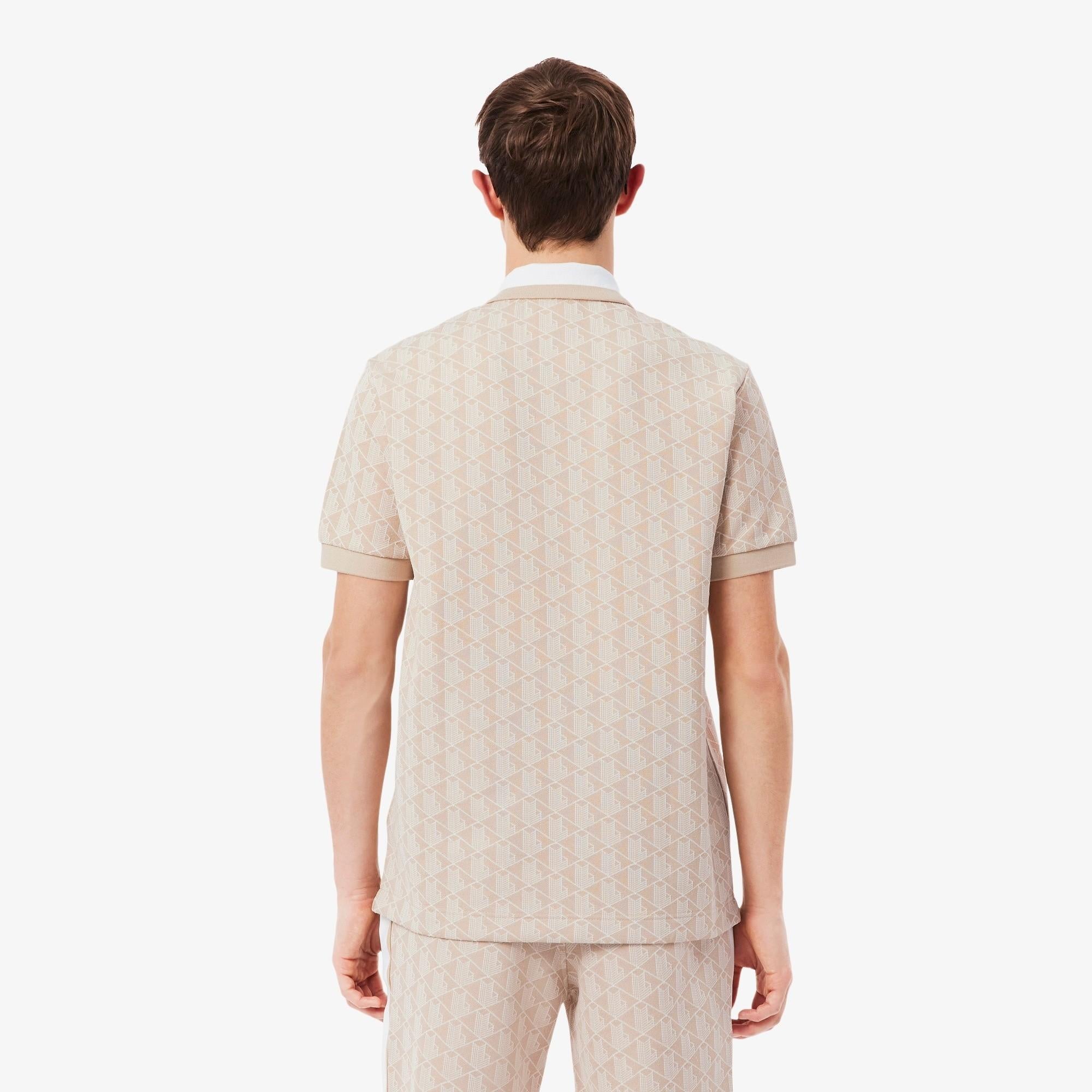 Polo dal taglio classico in jacquard con monogramma DH1417 8GI LACOSTE 