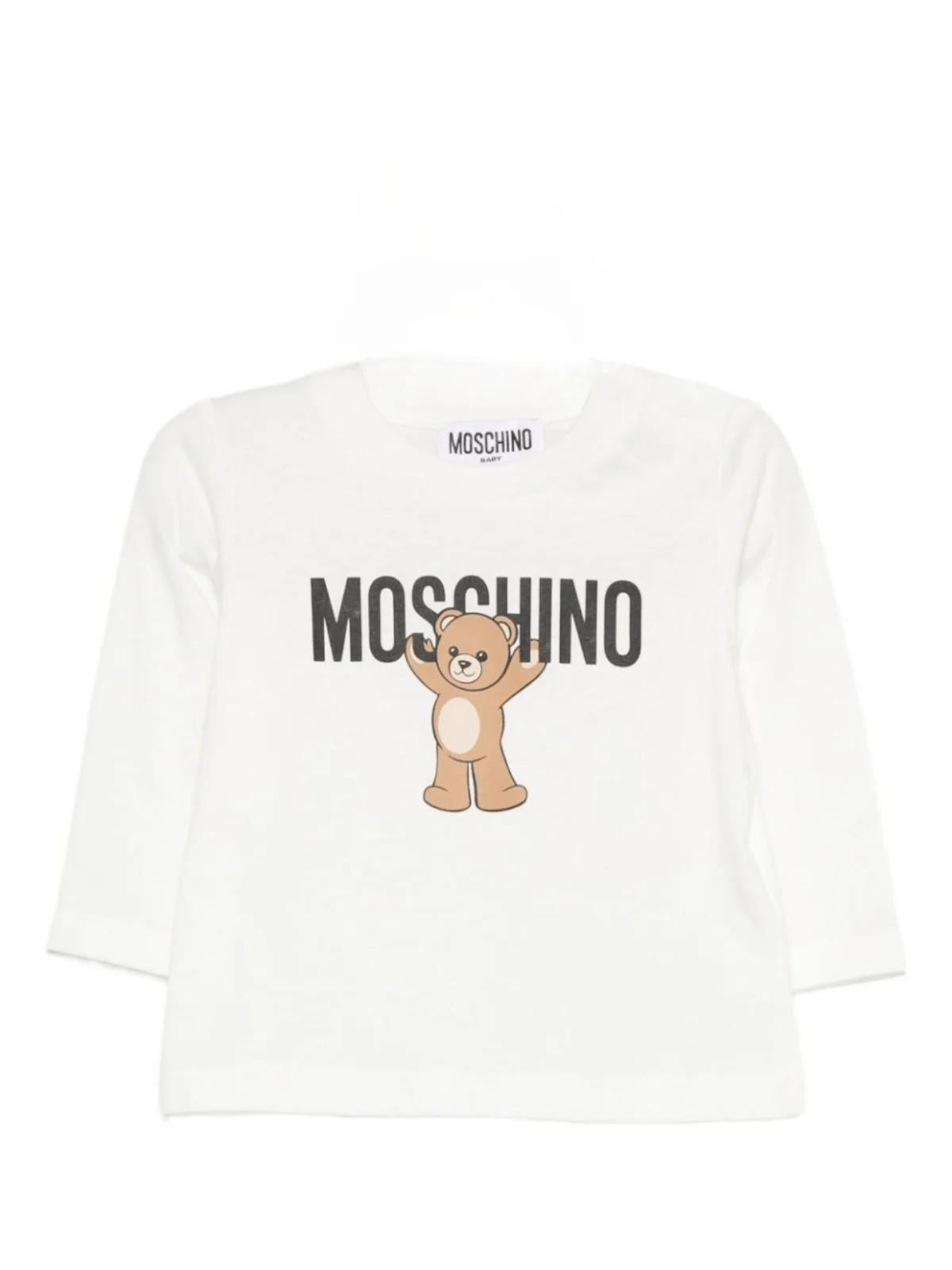 T-shirt per neonati con motivo Teddy Bear MZO00RLAA10 10063 MOSCHINO BABY 
