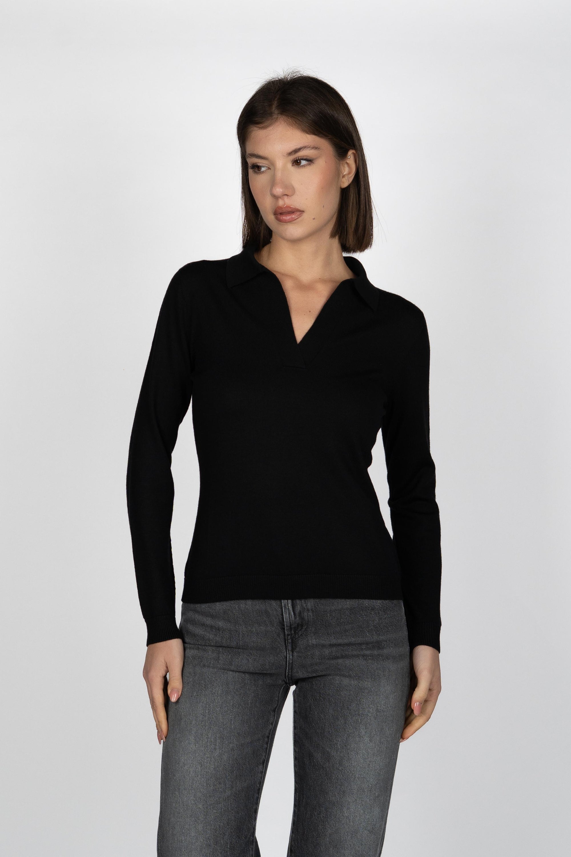 Polo skipper in Lana Merino 54219/14202 099 GRAN SASSO 