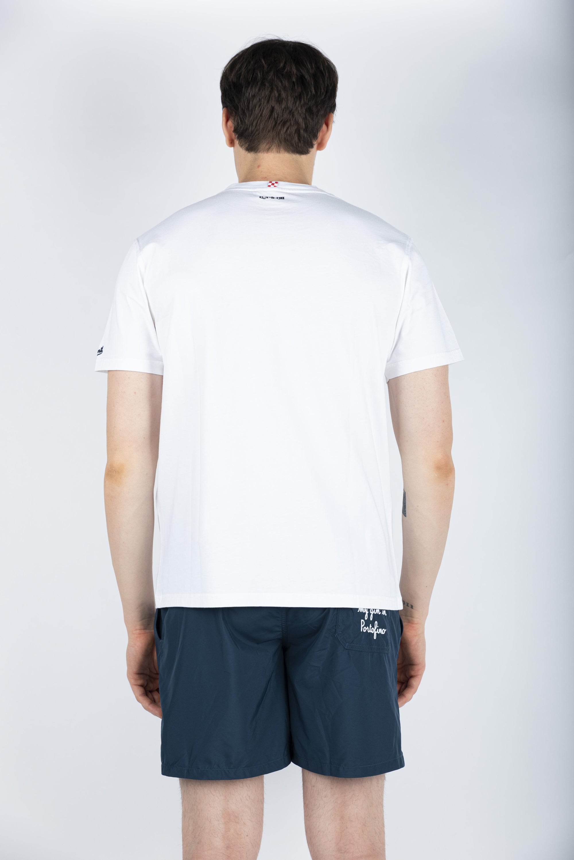 T-shirt in cotone con ricamo Lupin III bianco Special Edition TSHM001 05385H MC2 SAINT BARTH 