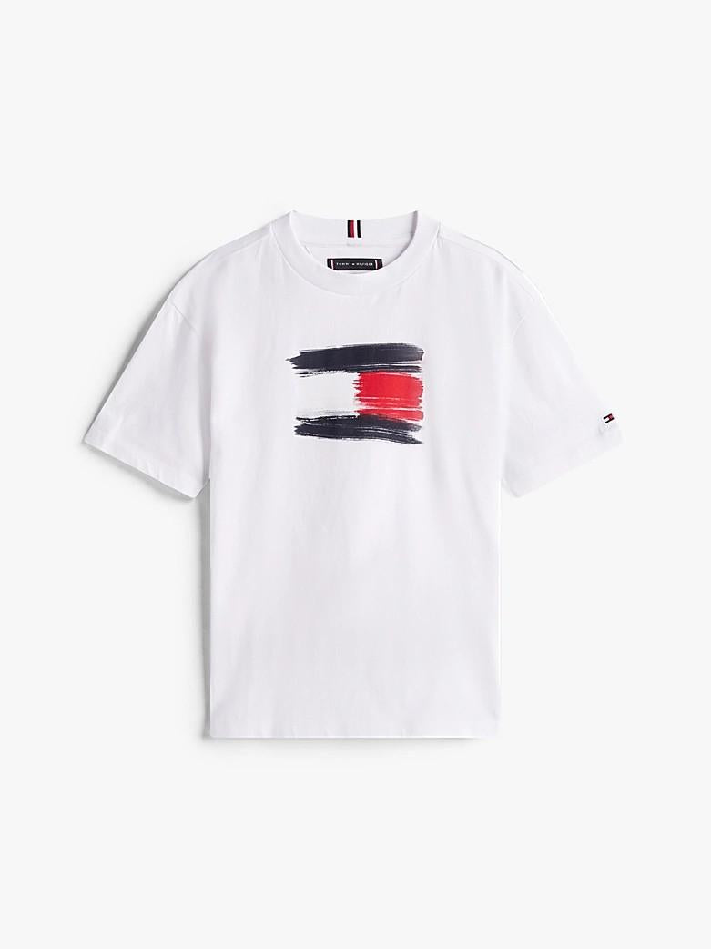 T-shirt in puro cotone con bandiera KB0KB10111T YBR TOMMY HILFIGER 