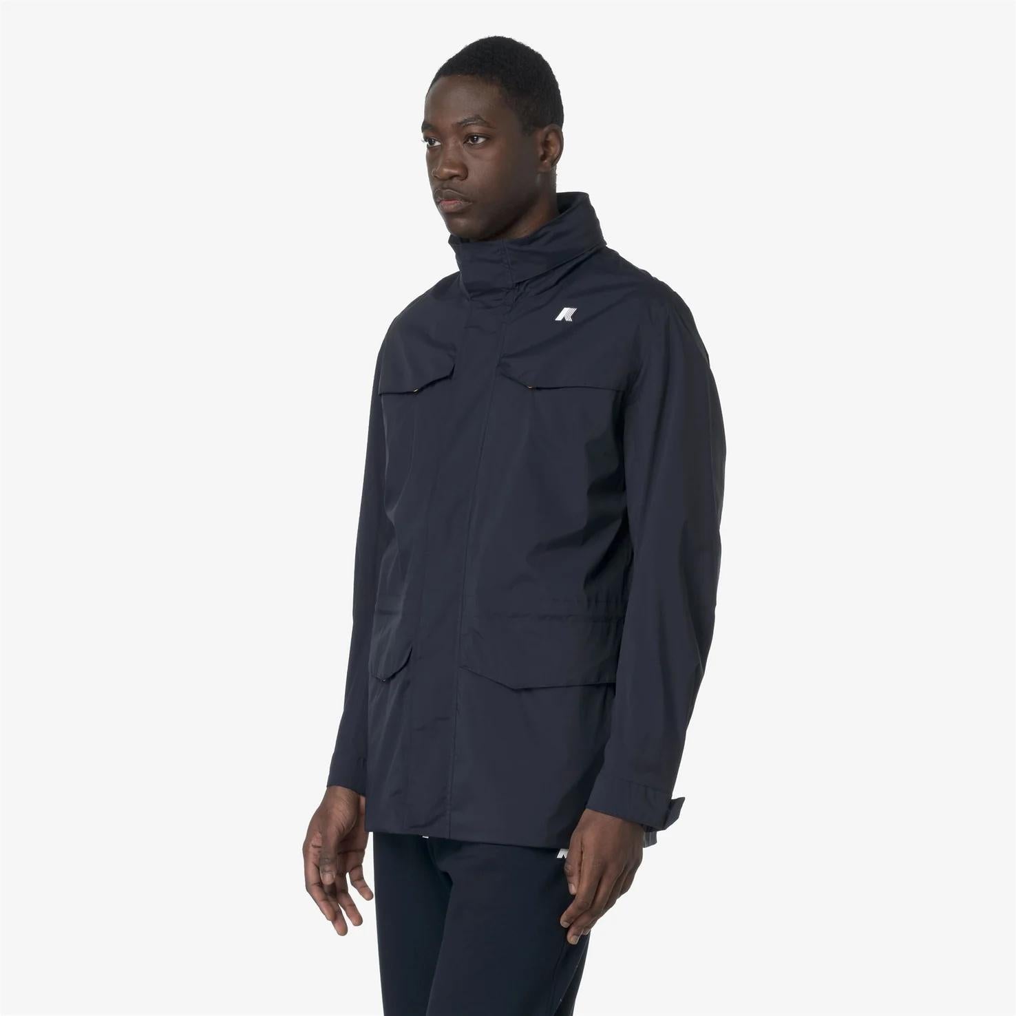 Giacca da uomo blu in nylon elasticizzato resistente alle intemperie K8135HW K89 K-WAY 
