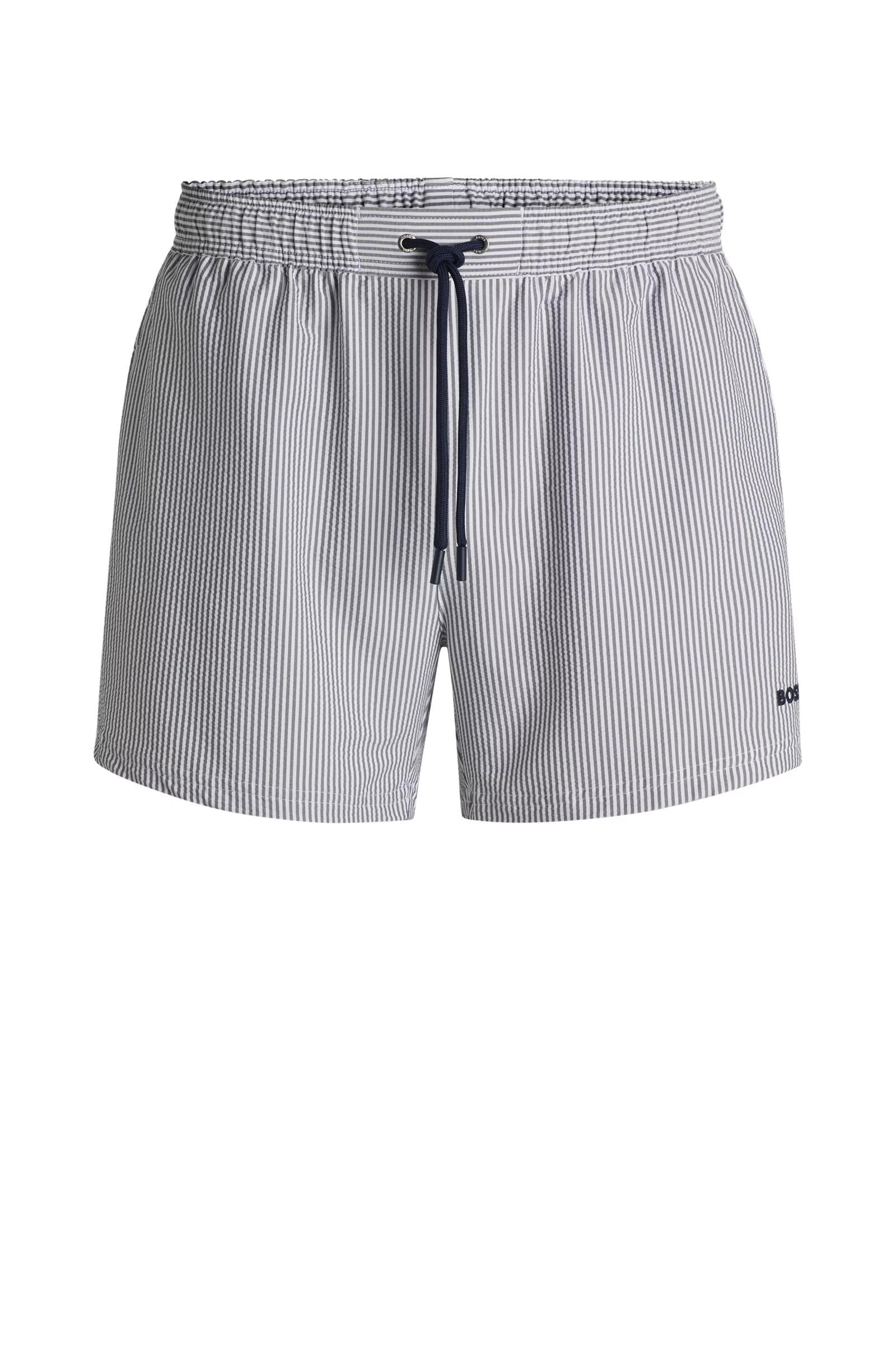Costume da bagno in tessuto seersucker a righe 50540042 413 BOSS 