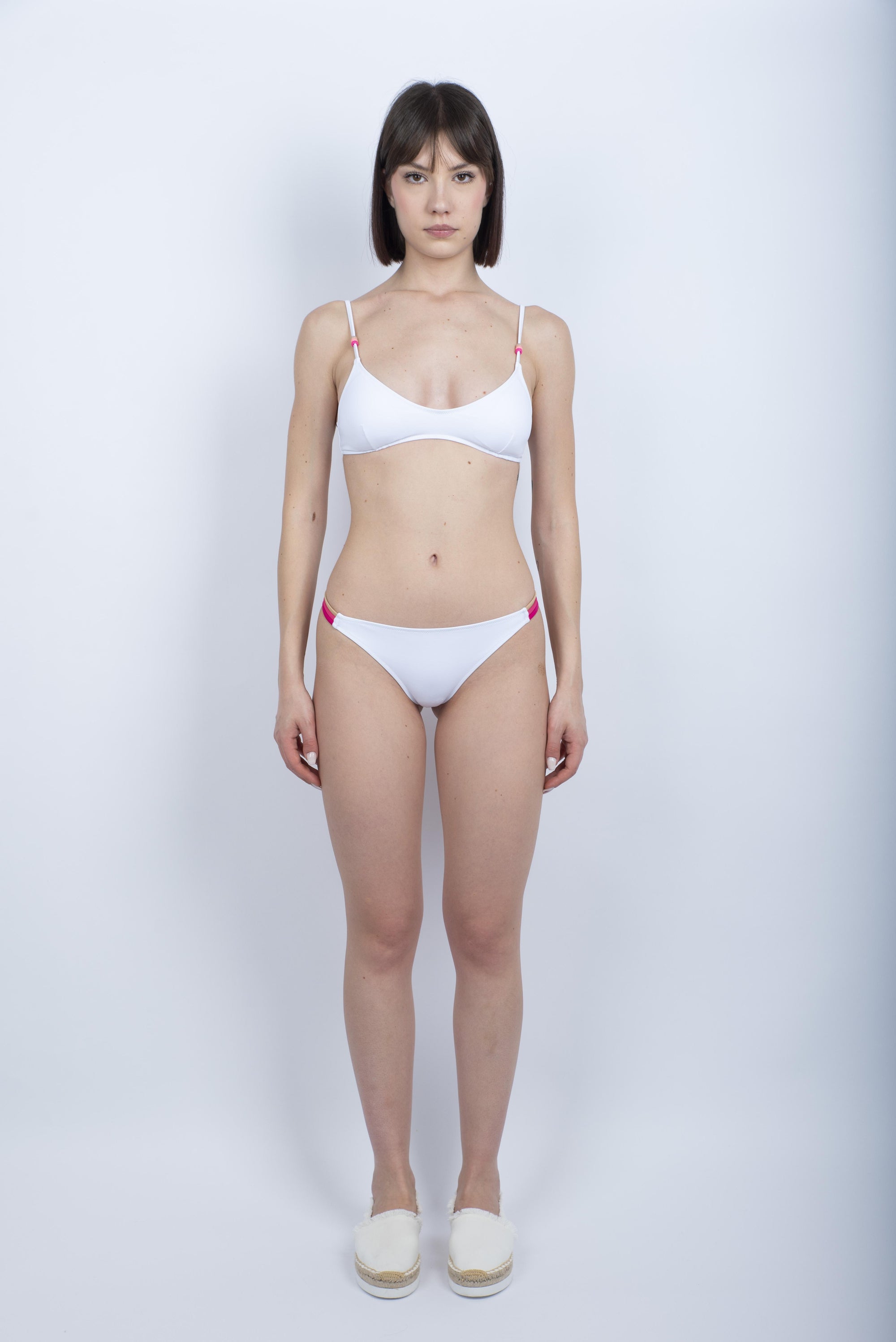 Top bralette e slip brasiliana bianco W818KNL30RB 00643 SUNDEK 