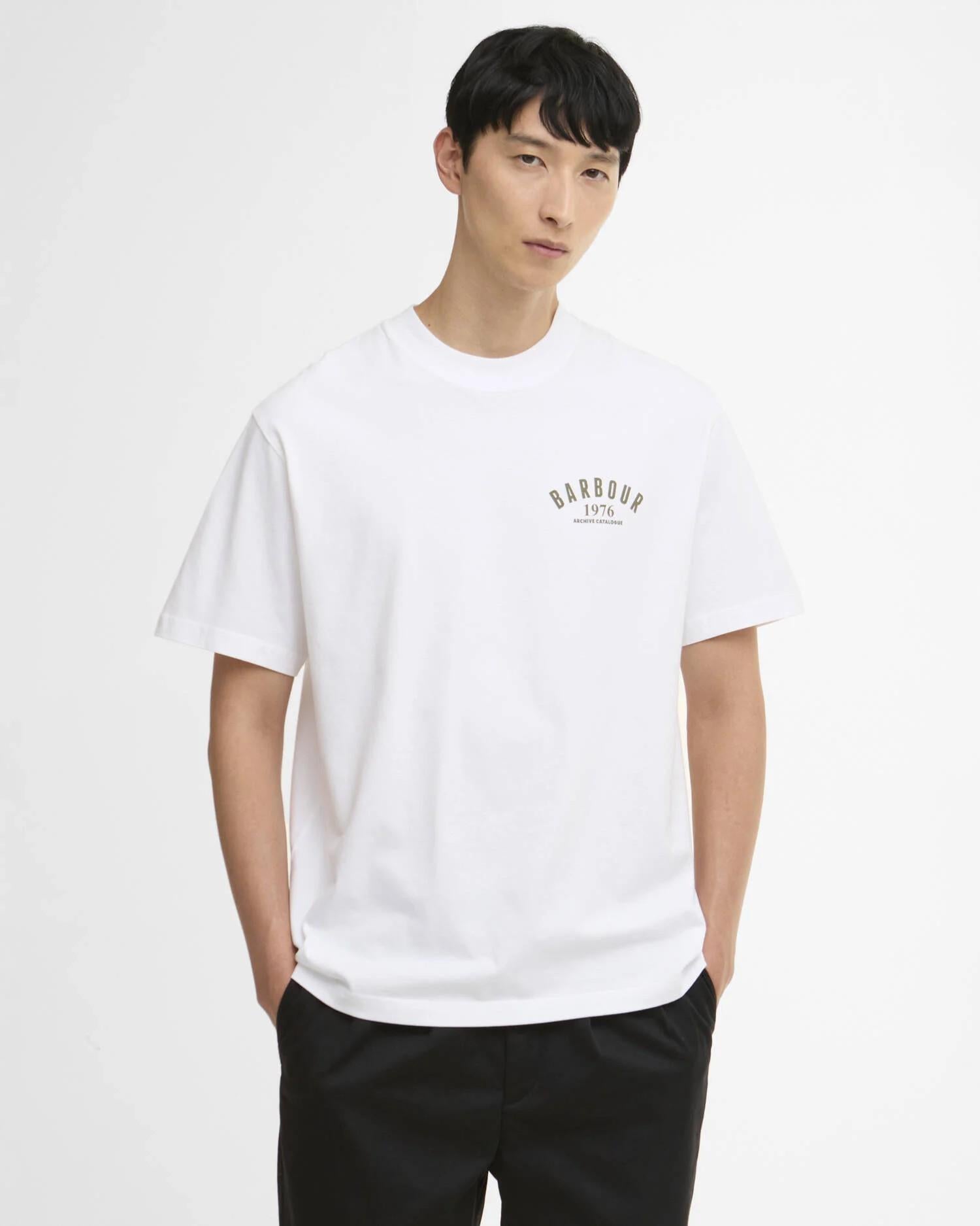 T-shirt oversize con stampa 1966 MTS1576 WH11 BARBOUR 