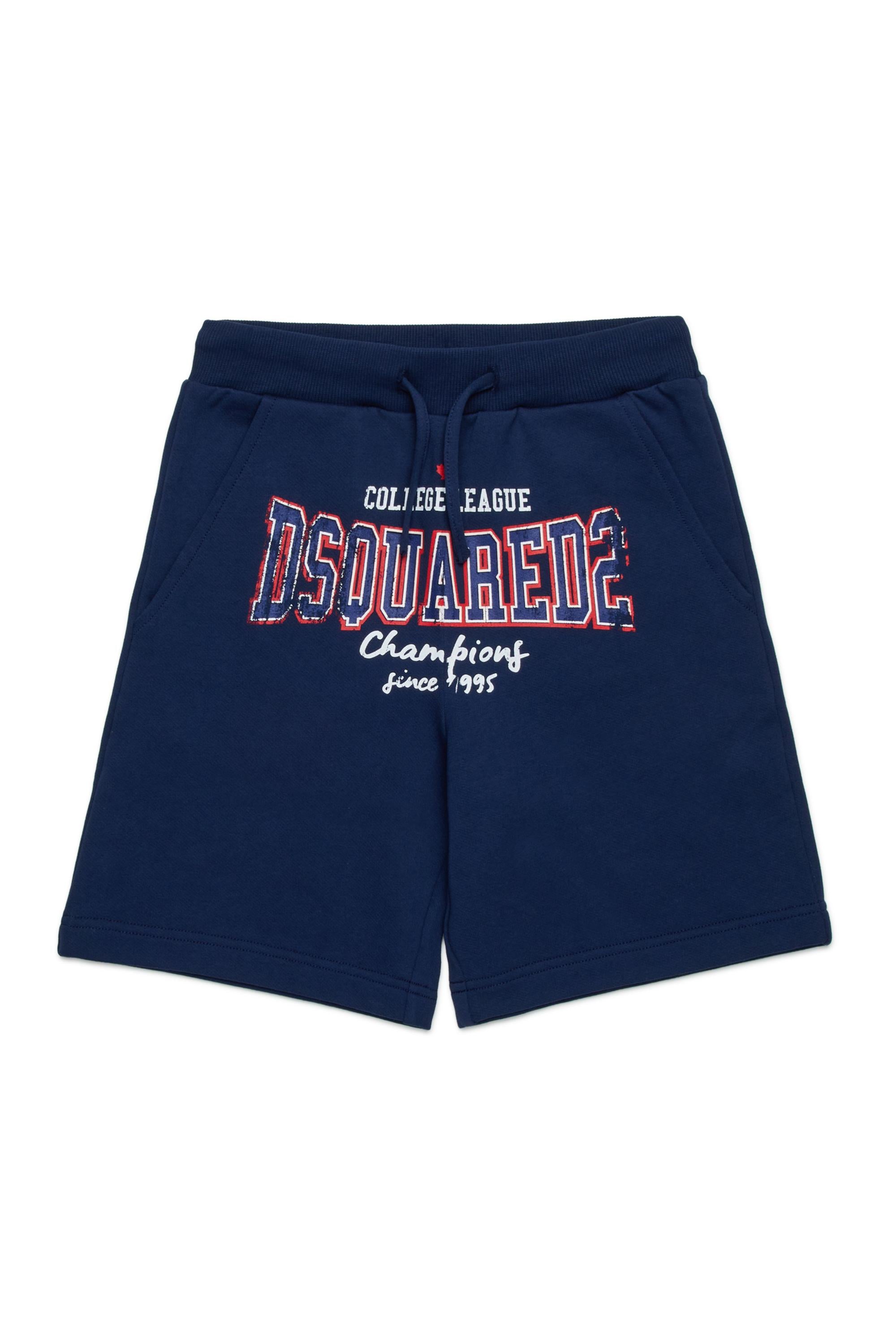D2Kids Junior Fleece Shorts College Print Blue DQ2752D0ACC DQ880 DSQUARED2 