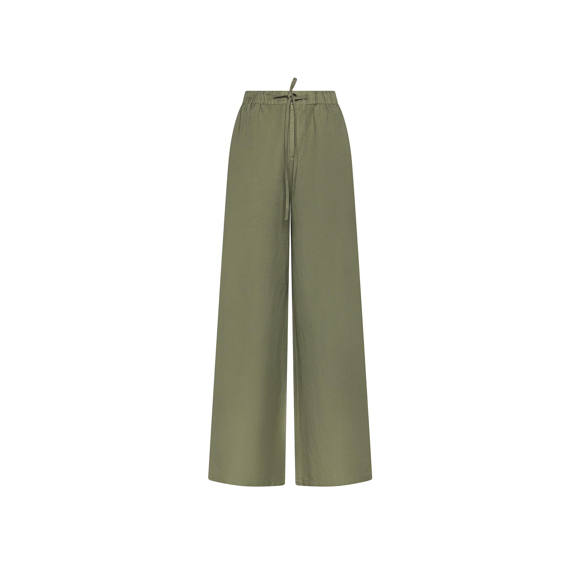 Pantaloni in lino con coulisse P35216 84 SUN68 