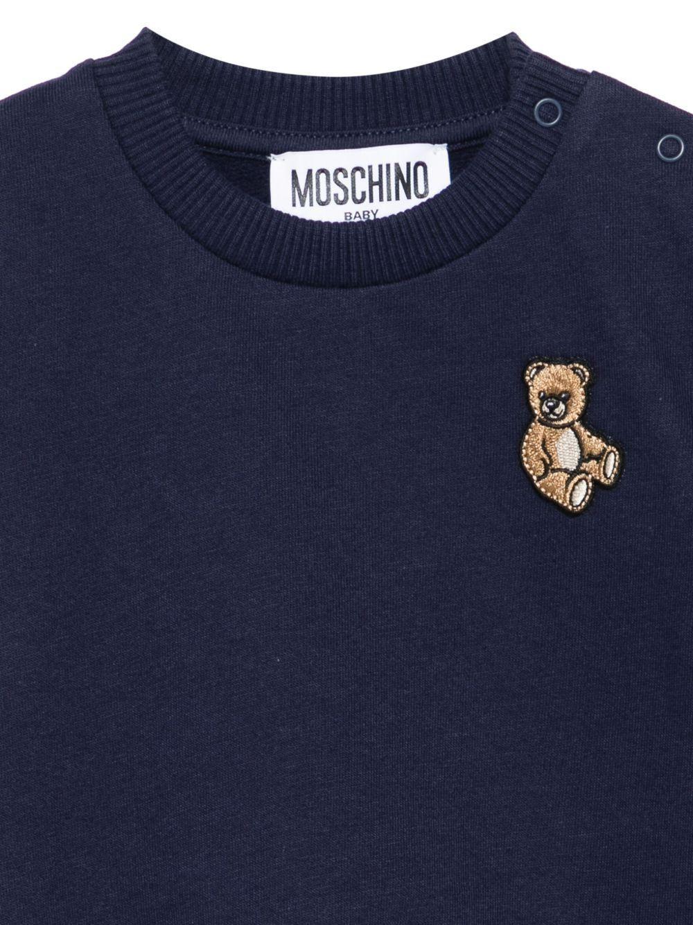Felpa per neonati con logo Teddy Bear MQF060LCA40 40016 MOSCHINO BABY 