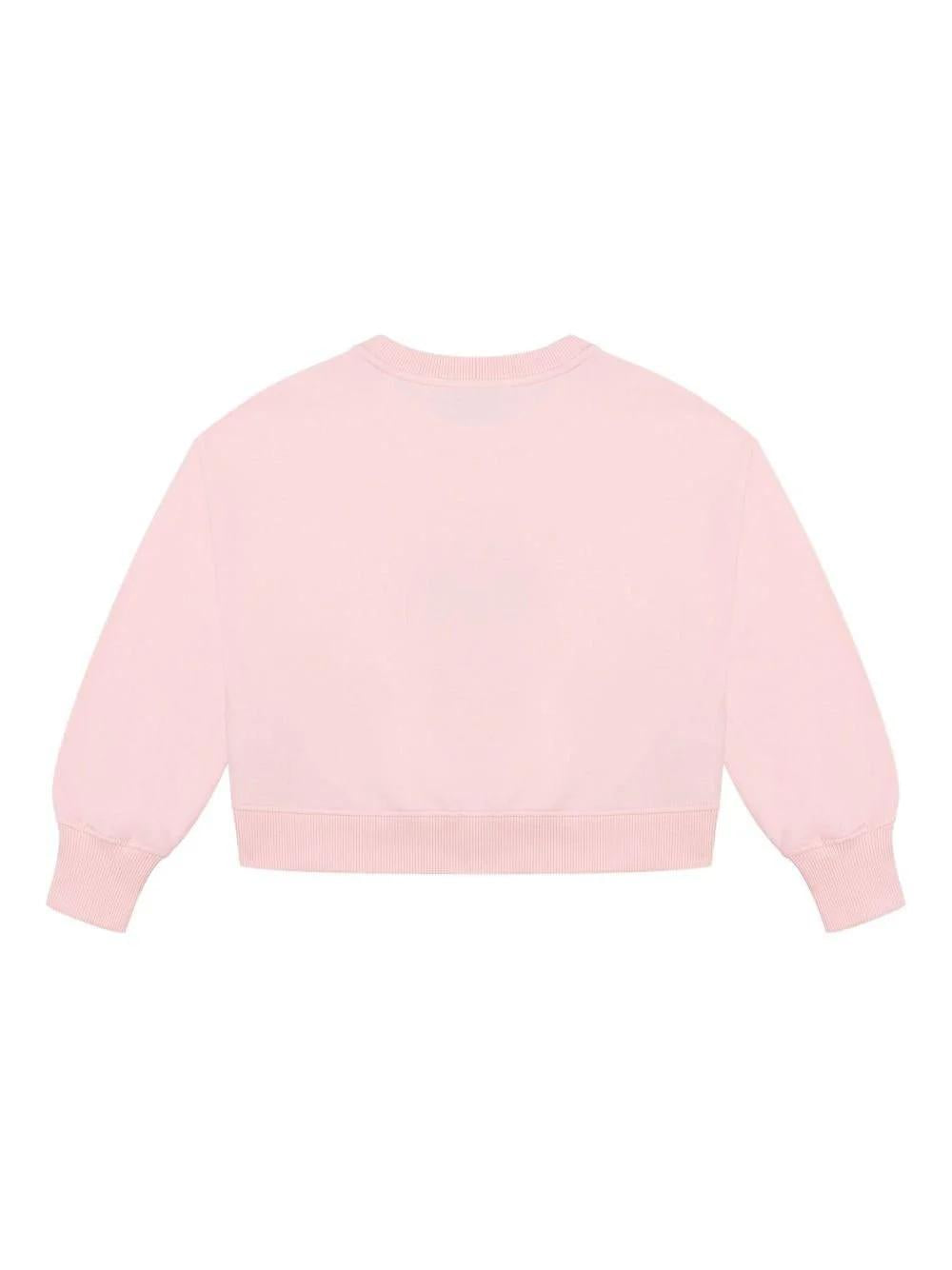Felpa con fiocco in raso con paillettes HDF06GLDA16 50209 MOSCHINO KID 