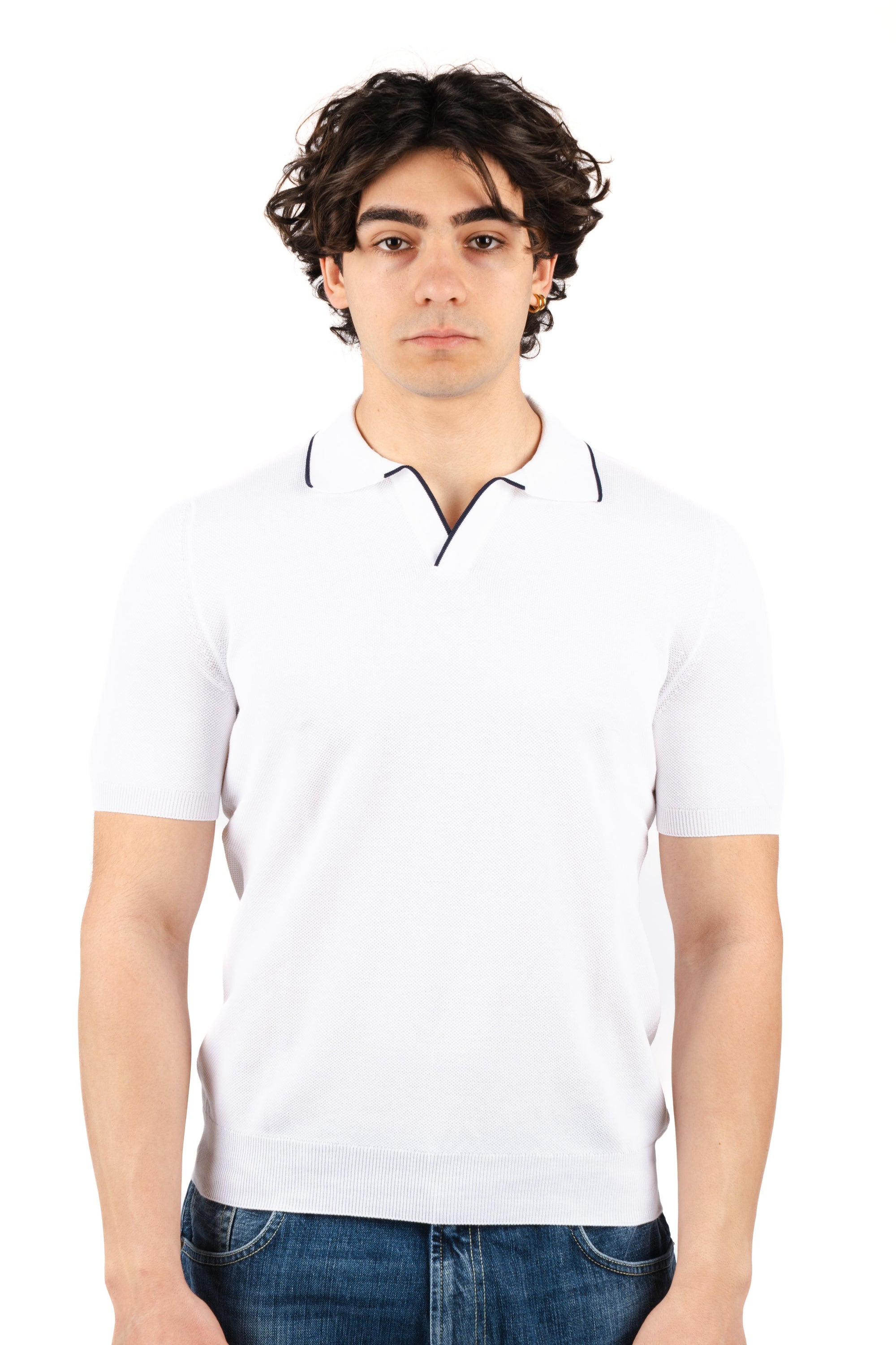 Polo senza bottoni 57157/20642 002 GRAN SASSO 