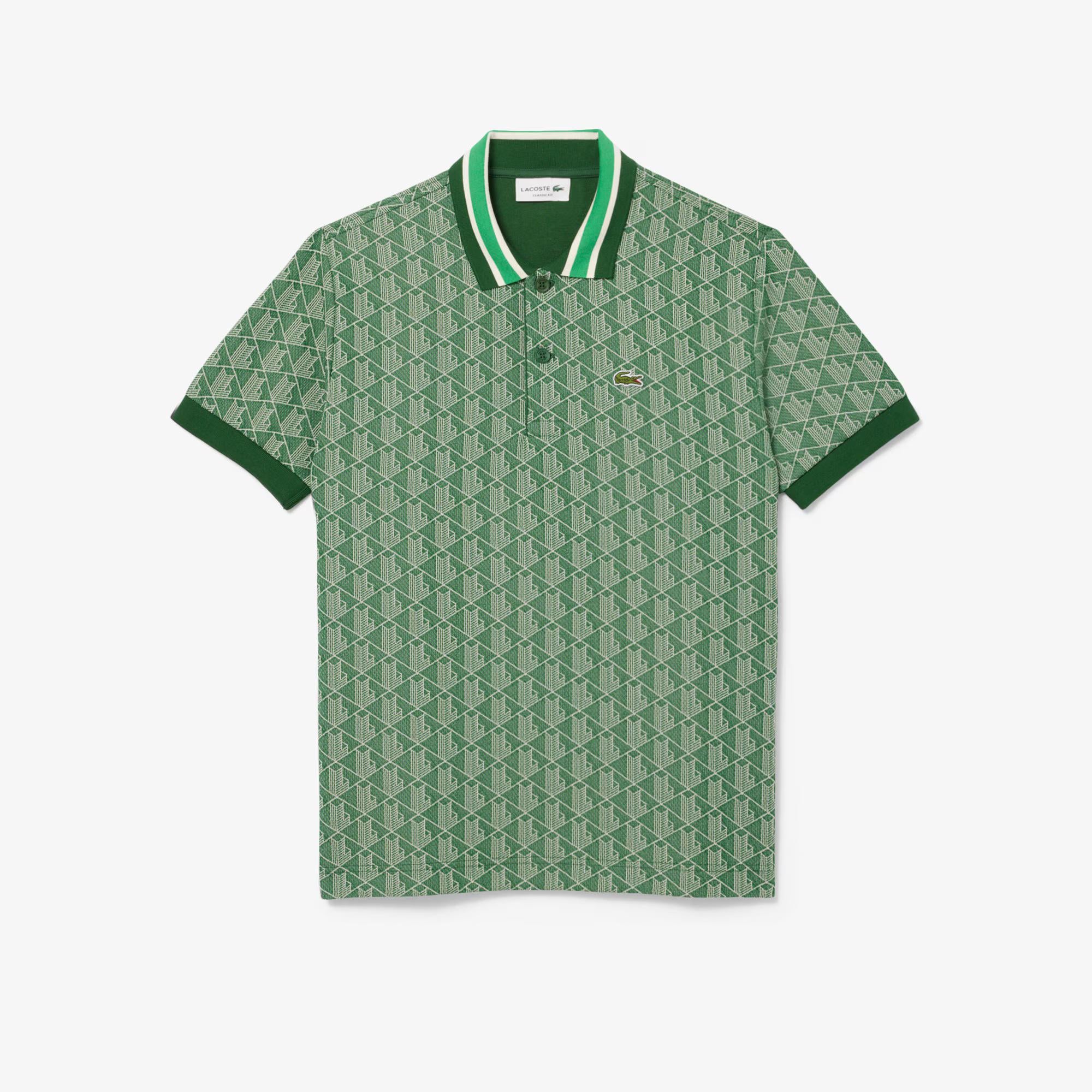 Polo jacquard con monogramma DH1417 HEI LACOSTE 
