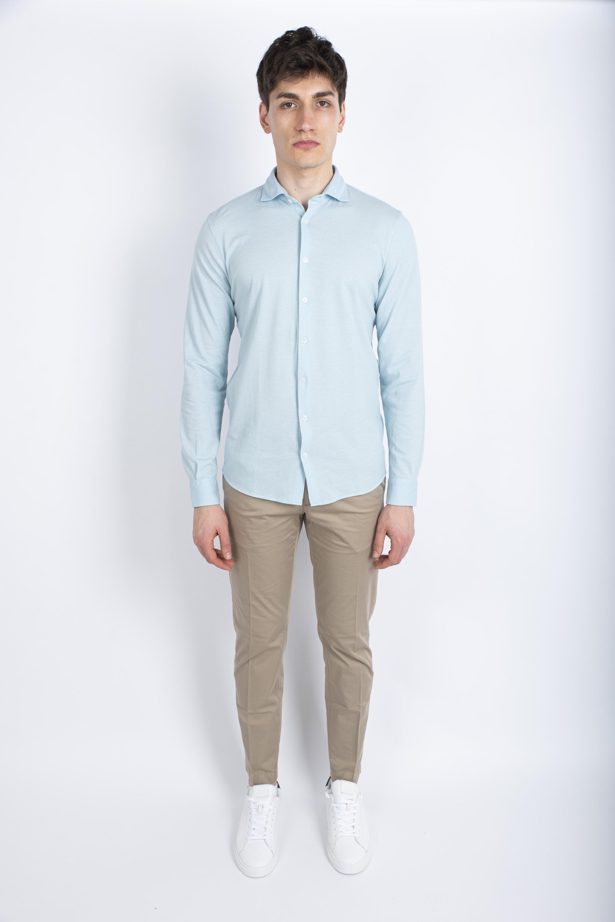 Camicia in piquet azzurro  60120/81402 603 GRAN SASSO 