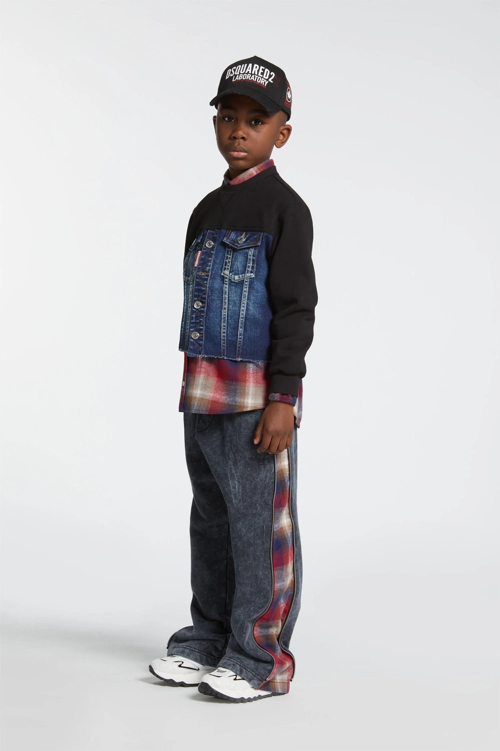 Felpa con busto in denim DQ3007D0AEZ DQ01 DSQUARED2 