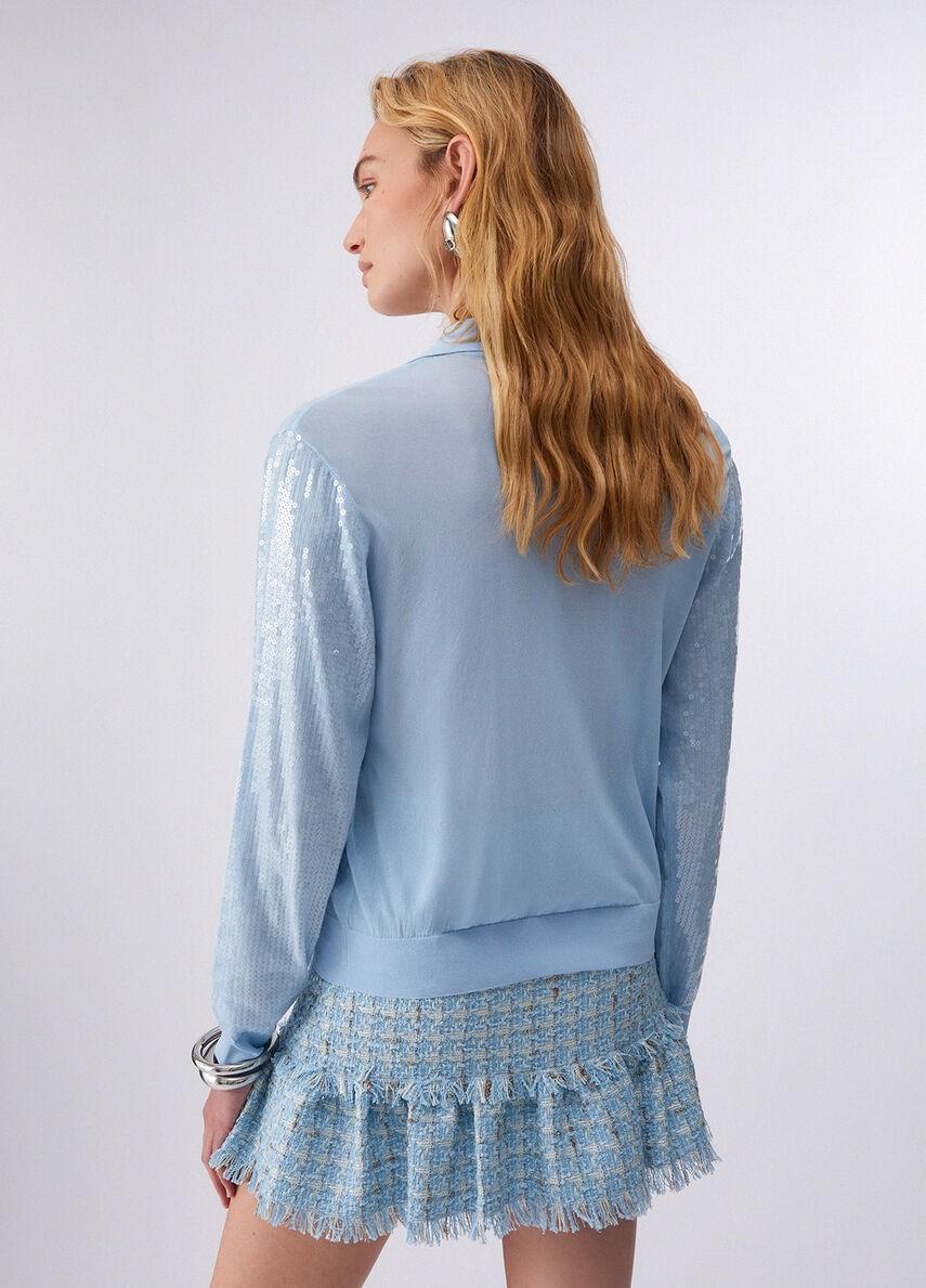 Maglia con paillettes WA6218MA68R P9377 LIU JO WHITE1 