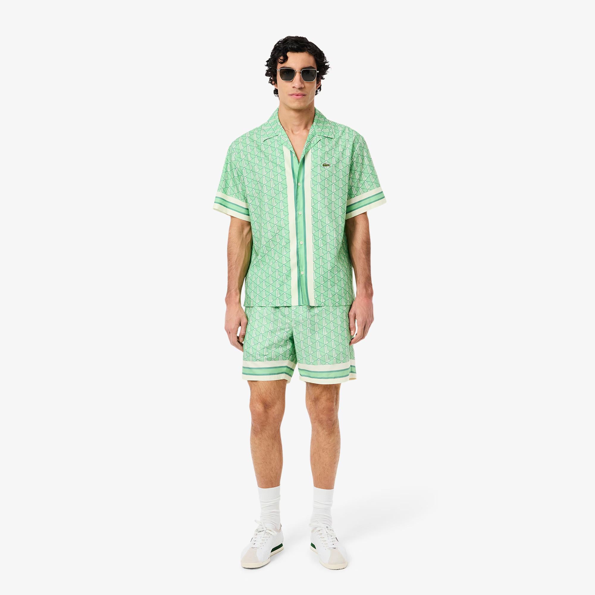 Shorts con stampa monogramma GH9928 GIQ LACOSTE 