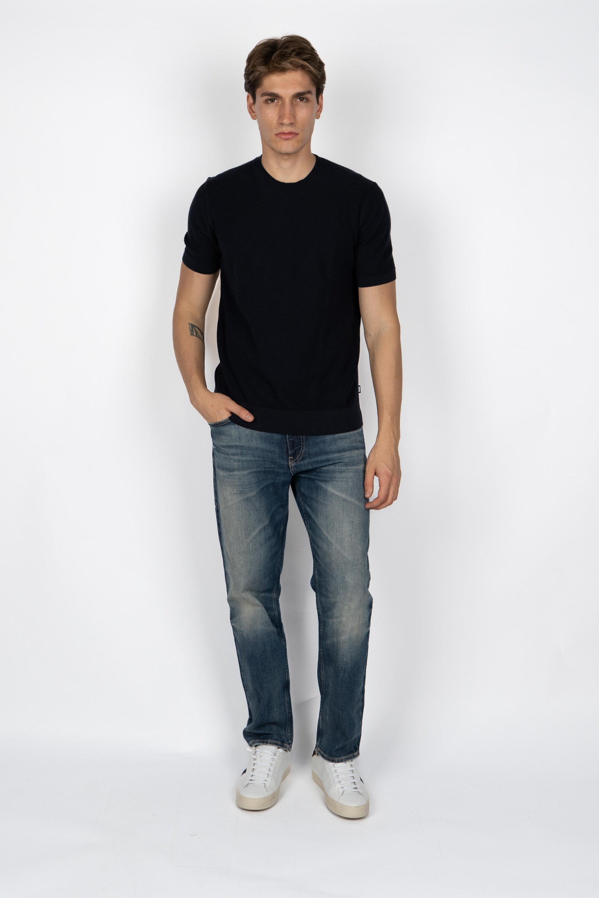 Maglione con lavorazioni miste 50543161 404 BOSS 