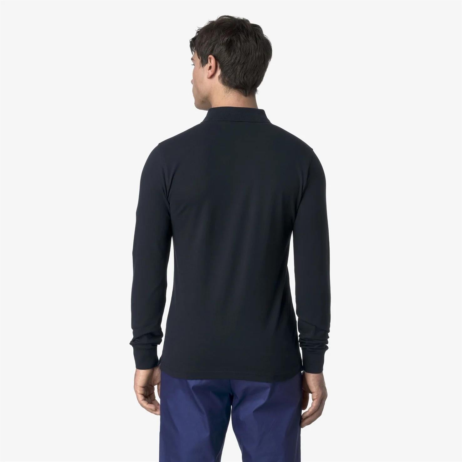 Polo da uomo blu slim fit maniche lunghe K1125GW K89 K-WAY 