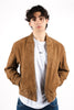 Giubbotto regular fit in pelle scamosciata