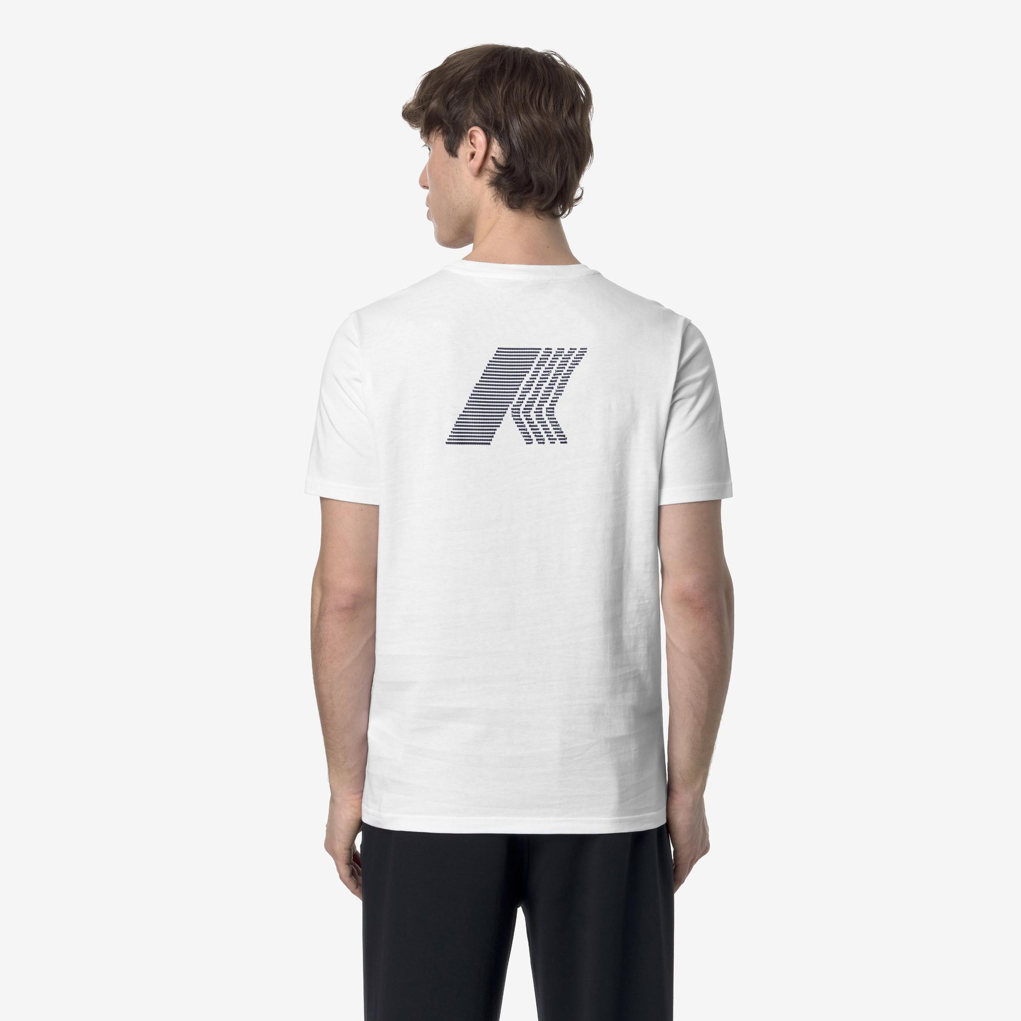 T-shirt casual da uomo in cotone bianco con stampa grafica K3138LW 001 K-WAY 