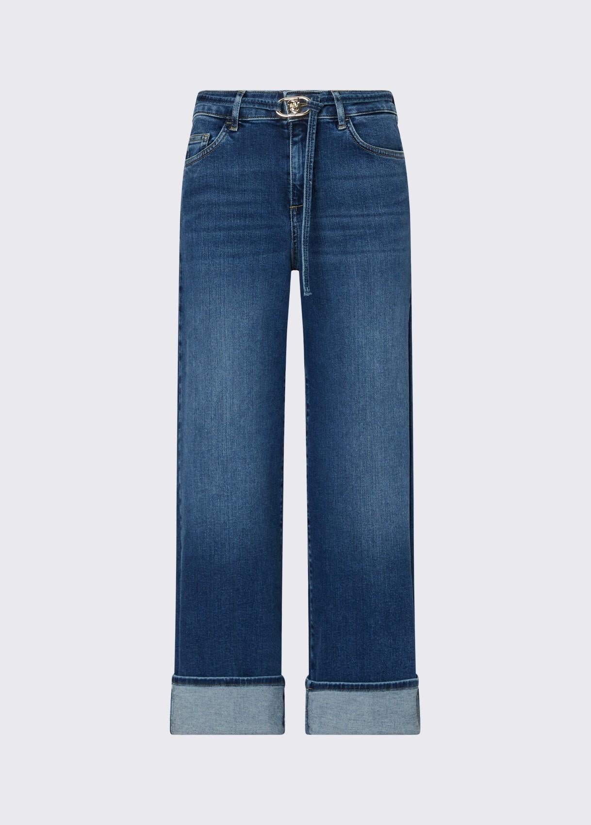 Jeans cropped con risvolto UA6161D0264 78899 LIU JO BLUE DENIM 