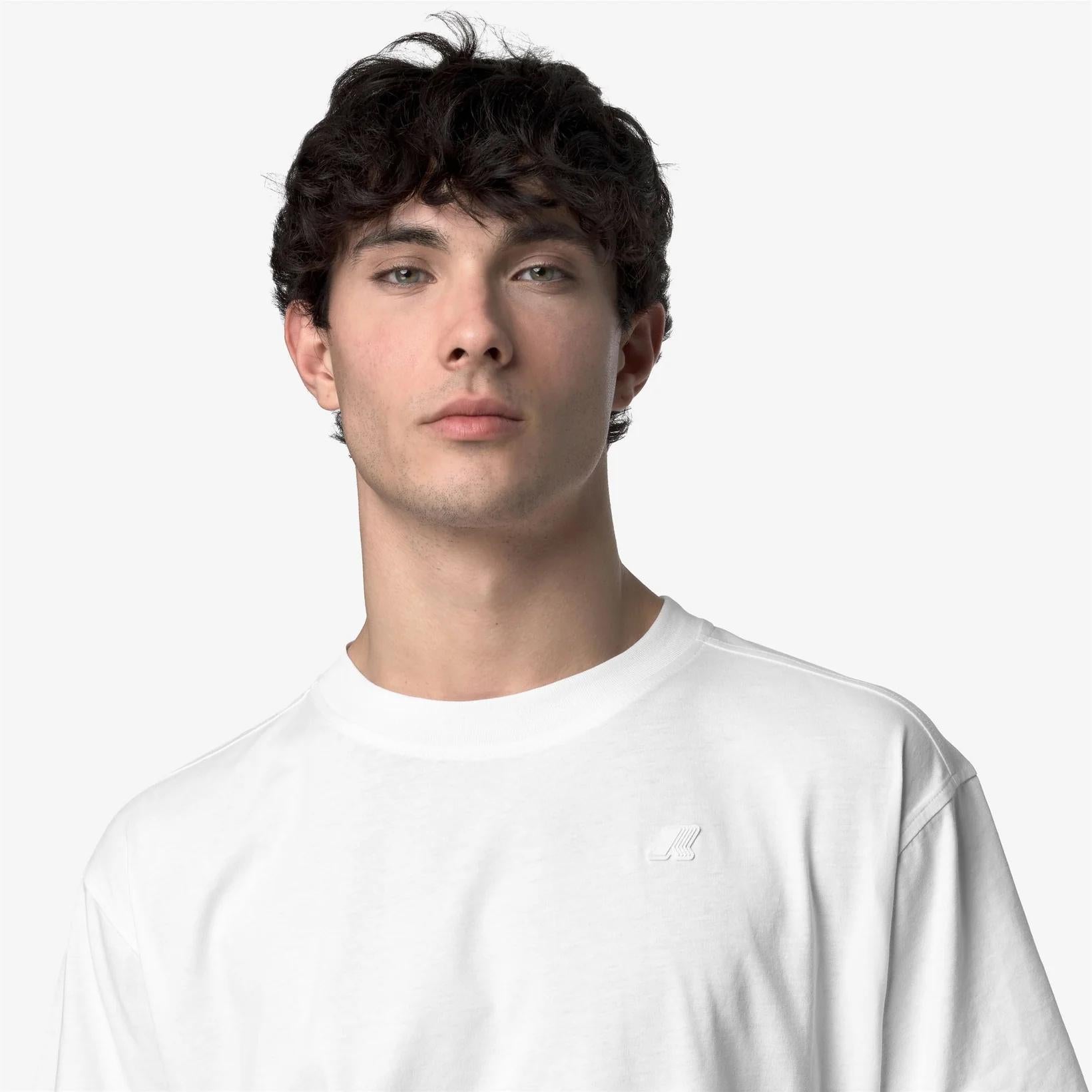 T-shirt casual da uomo in cotone bianco K3136CW 001 K-WAY 