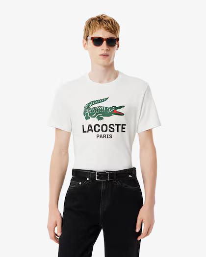 T-shirt in cotone stampato TH5634 001 LACOSTE 