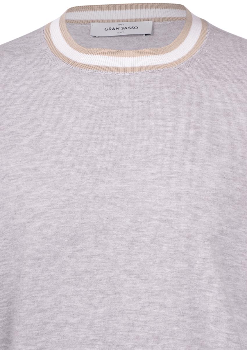 T-shirt in maglia con dettagli grigio beige bianco 57135/20671 052 GRAN SASSO 