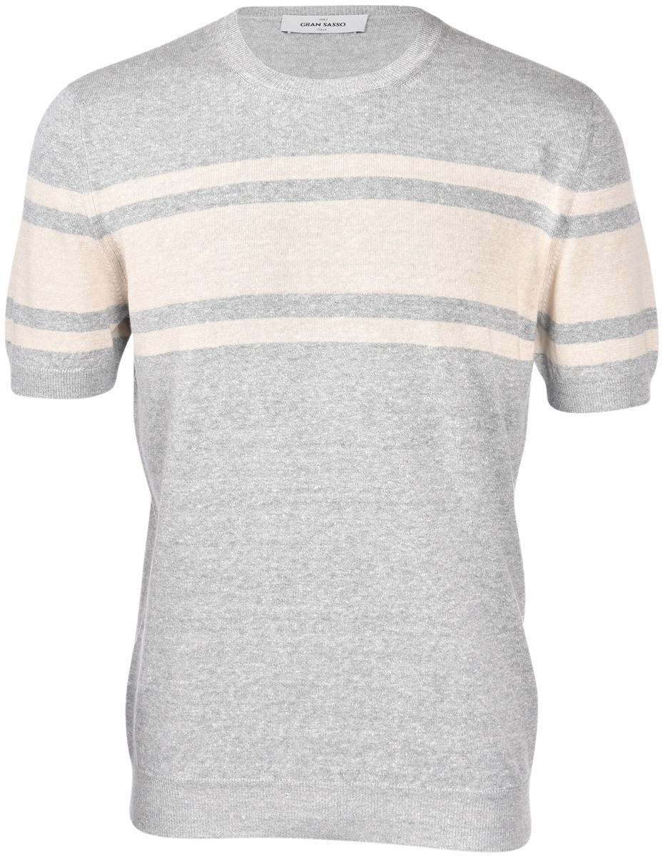 Maglione a maniche corte a righe grigio 57169/18642 065 GRAN SASSO 