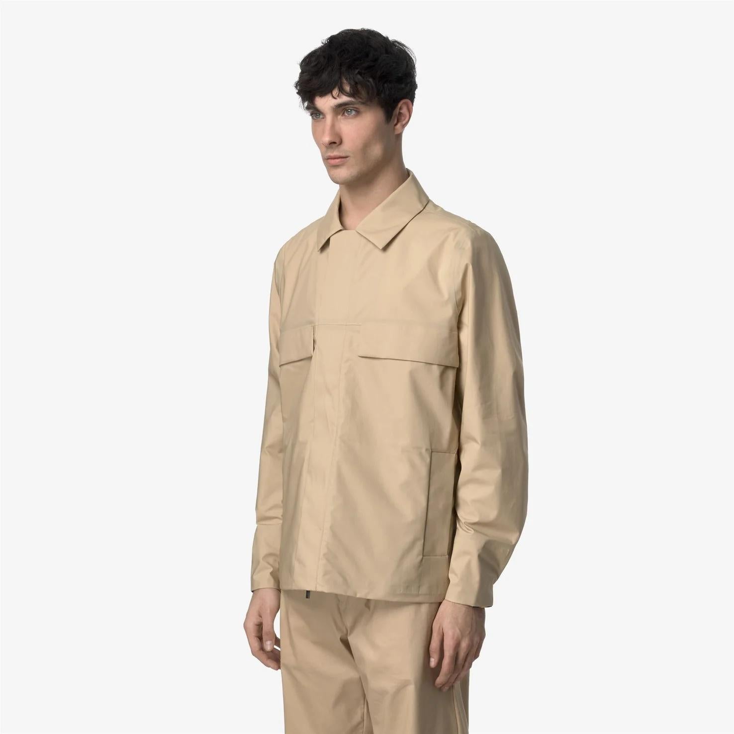 Giacca corta urbana da uomo beige con cuciture termonastrate K7127UW AZI K-WAY 