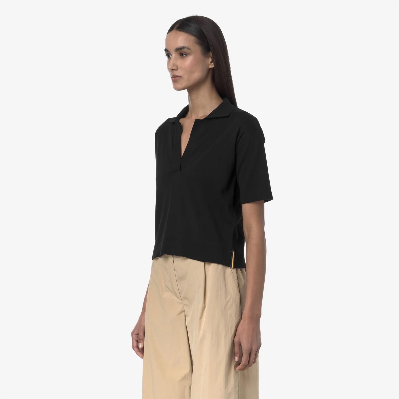 Polo donna Marlhes in maglia nero K4123RW USY K-WAY 