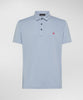 Mezzola 02 Polo in Piqué di cotone stretch blu fumo