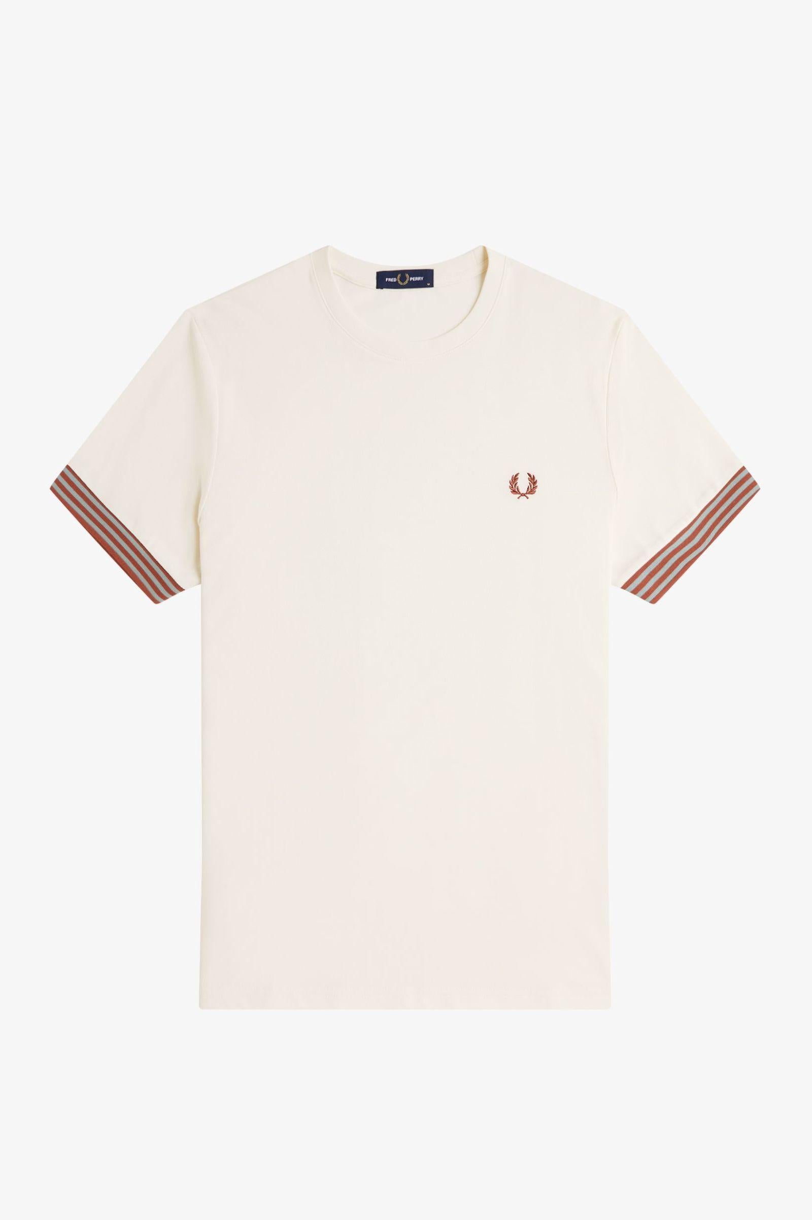 T-shirt con bordo manica a righe M770753 760 FRED PERRY 