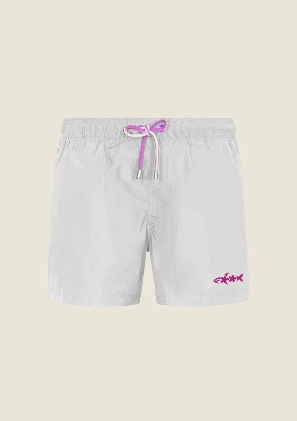 Costume da bagno stampato short fit M01BU05 WH F**K 